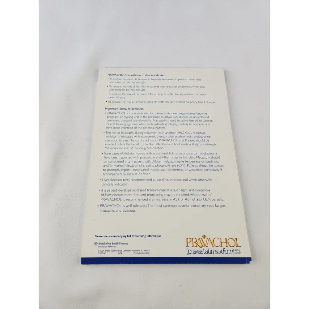 Vintage Pharmaceutical Drug Rep Full Size Memo Notepad Tear Off Pravachol Statin